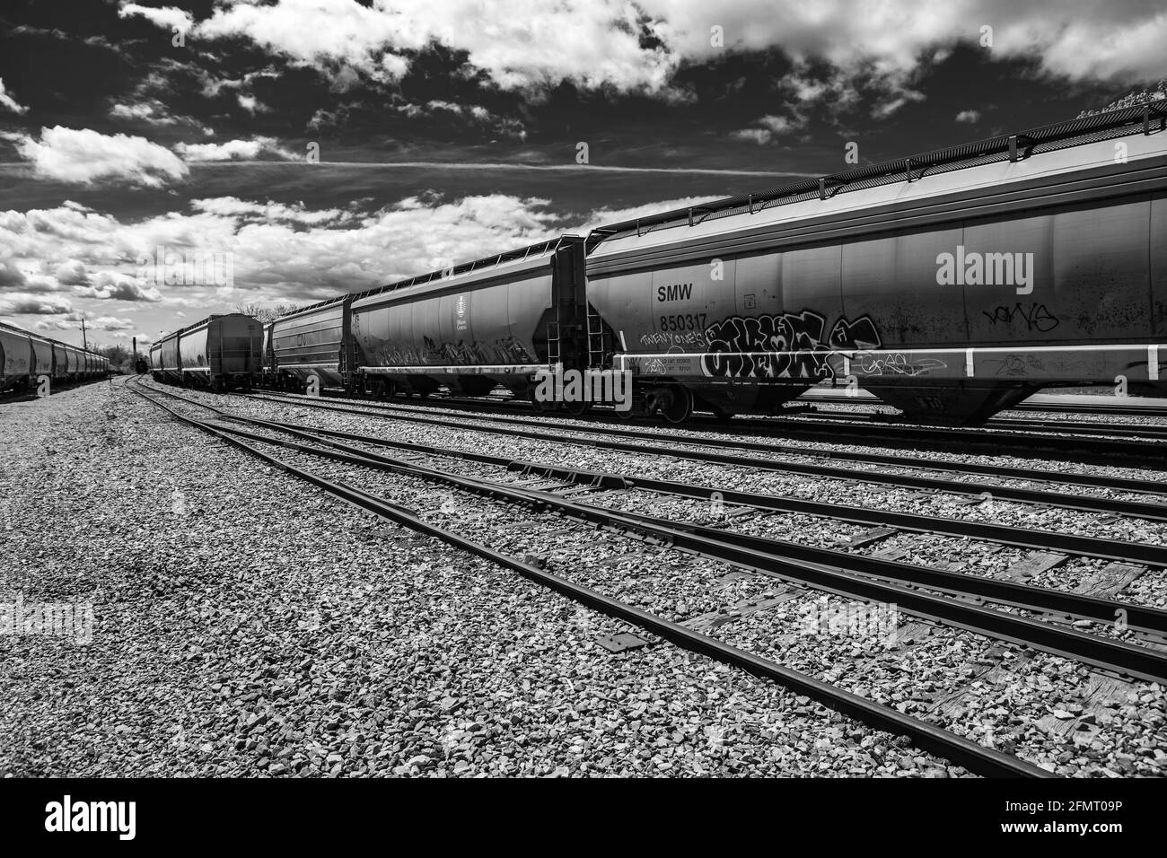 Chemin de fer Yard, Burlington Vermont Banque D'Images