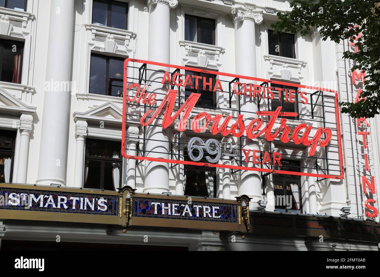 Agatha Christie's The Mousetrap, au St Martin's Theatre, le plus long spectacle au monde, il est maintenant en 69e année, qui rouvrira le 17 mai, Londres, Royaume-Uni Banque D'Images