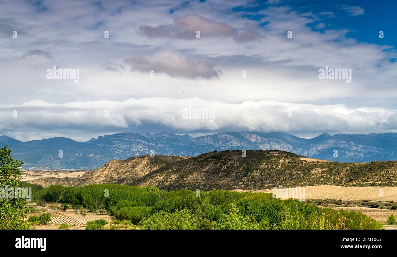 Los Monegros, région désertique entre l'Aragon et de Catalogne, Espagne Banque D'Images