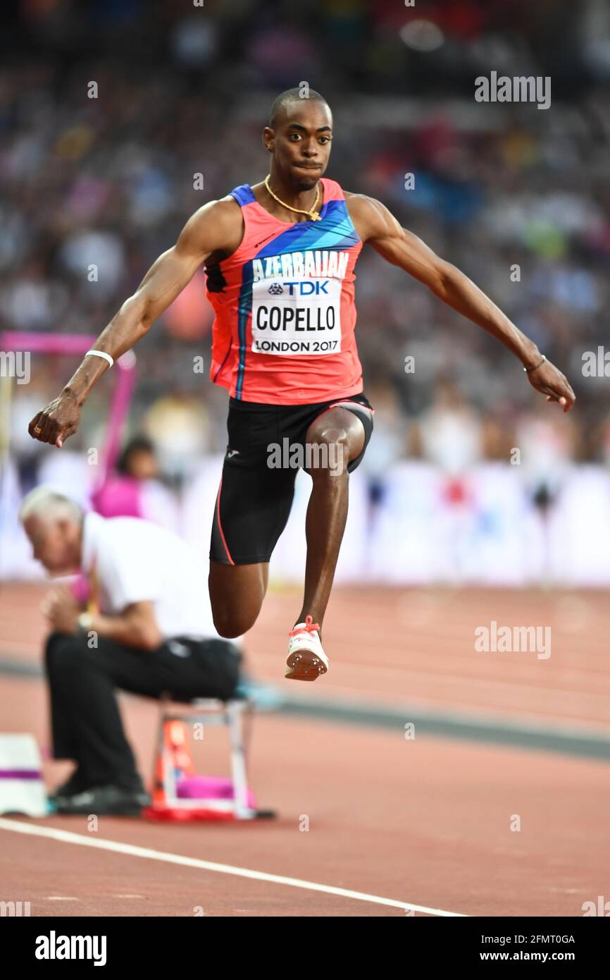 Alexis Copello (Azerbaïdjan). Triple Jump hommes, finale. Championnats du monde de l'IAAF Londres 2017 Banque D'Images
