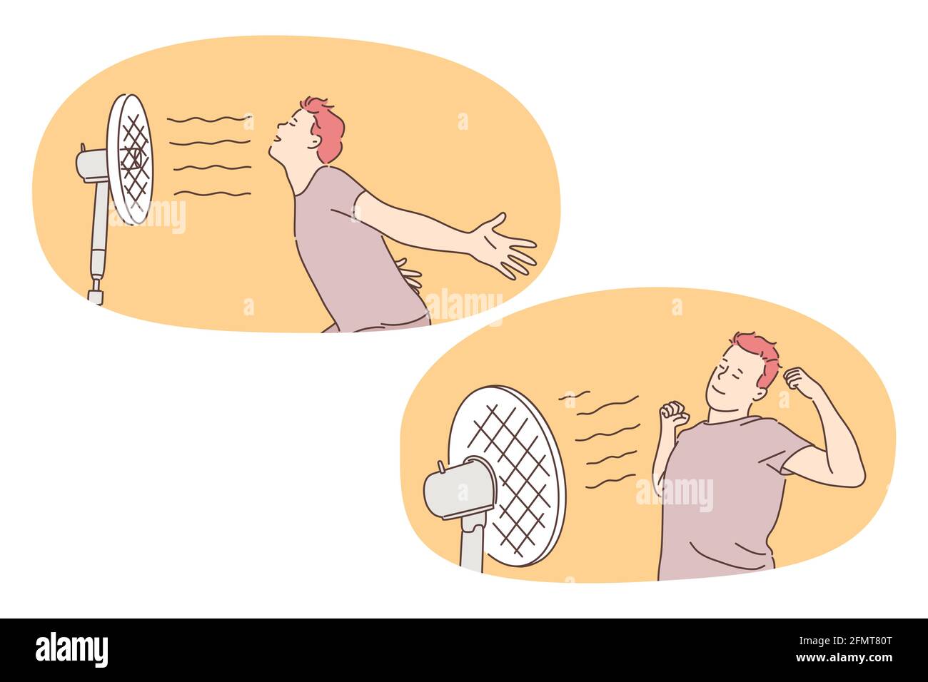 Souffrant de chaleur concept Illustration de Vecteur
