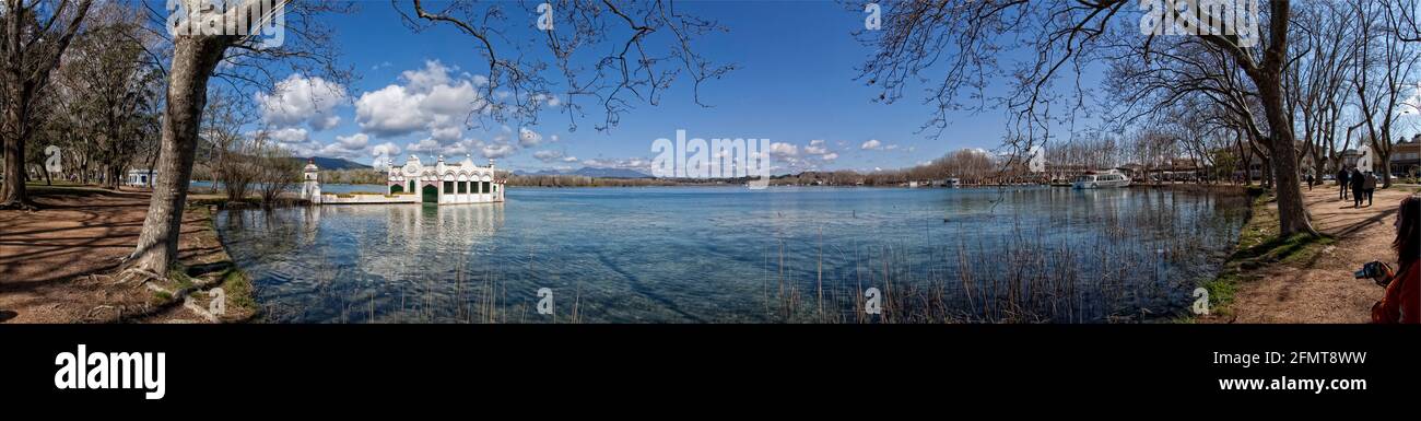 Lac Banyoles, photos panoramiques de plusieurs liés Banque D'Images