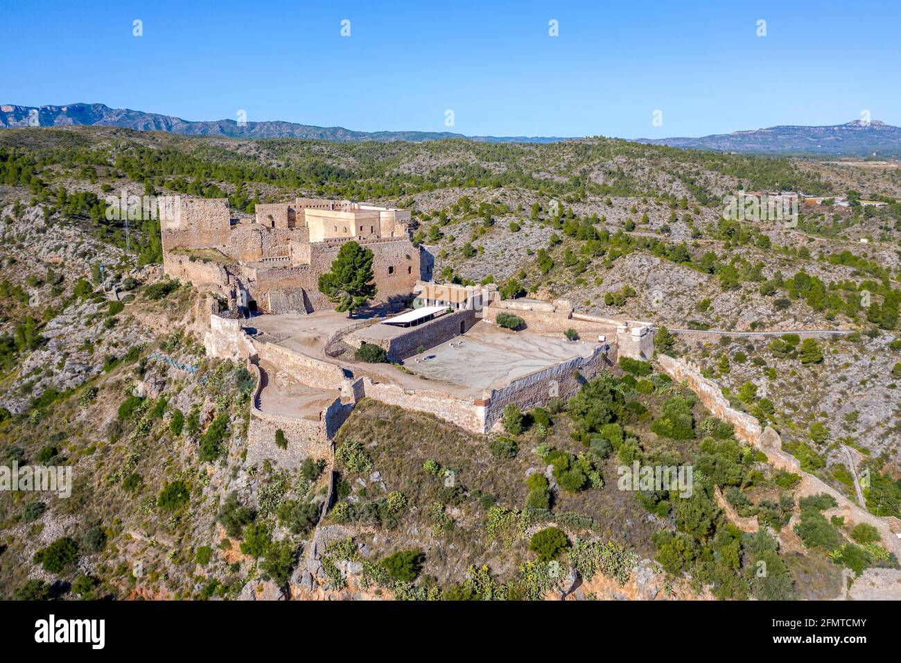 château des Templiers à Miravet, province de Tarragone. Espagne. Banque D'Images