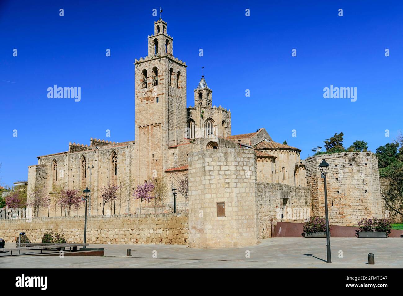 Monastère roman de la SX .Sant Cugat del Valles. Catalogne Banque D'Images