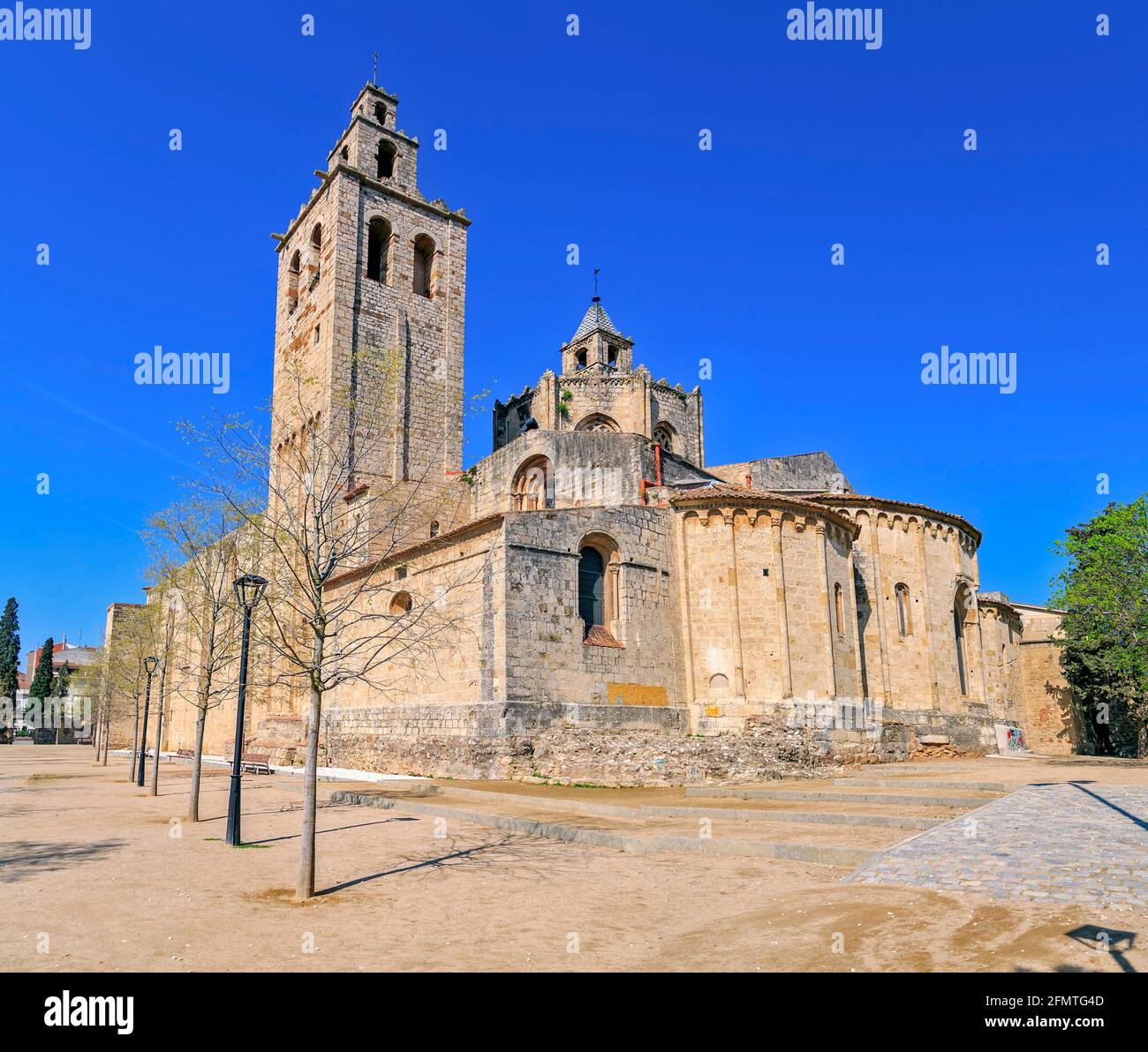 Monastère roman de la SX .Sant Cugat del Valles. Catalogne Banque D'Images