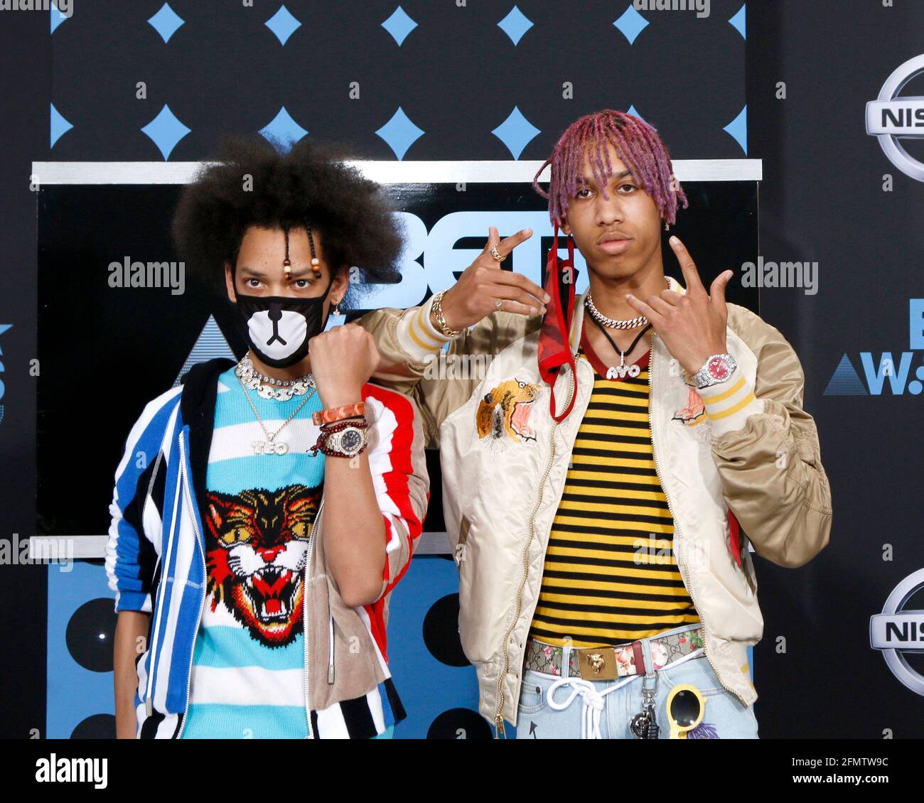 LOS ANGELES - 25 JUIN : Ayo et Teo au BET Awards 2017 au Microsoft Theatre le 25 juin 2017 à Los Angeles, CA Banque D'Images