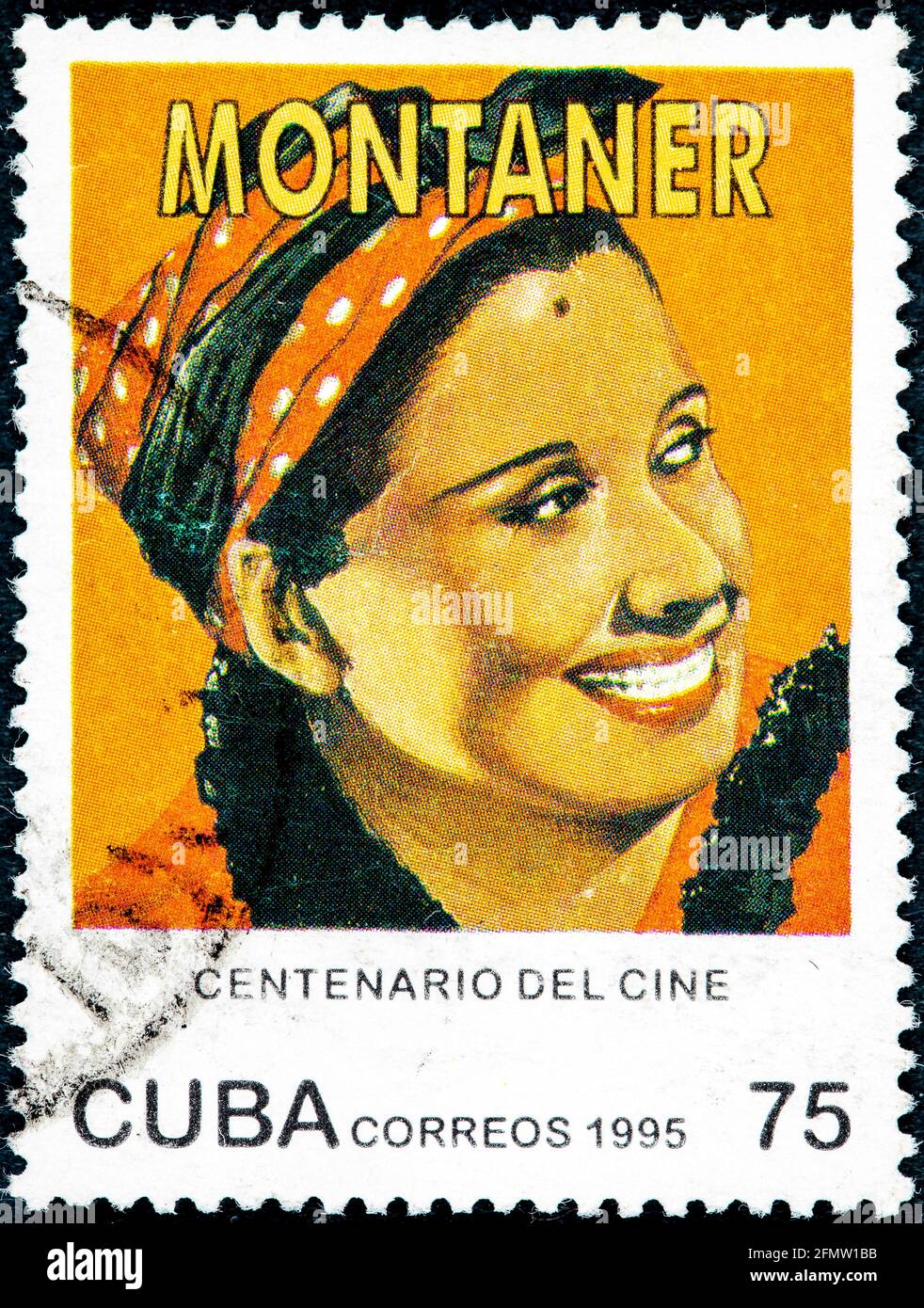 CUBA - VERS 1995: Un timbre imprimé à Cuba montre Rita Montaner chanteuse cubaine pianiste actrice et star de la scène de cinéma radio et télévision vers 1995 Banque D'Images