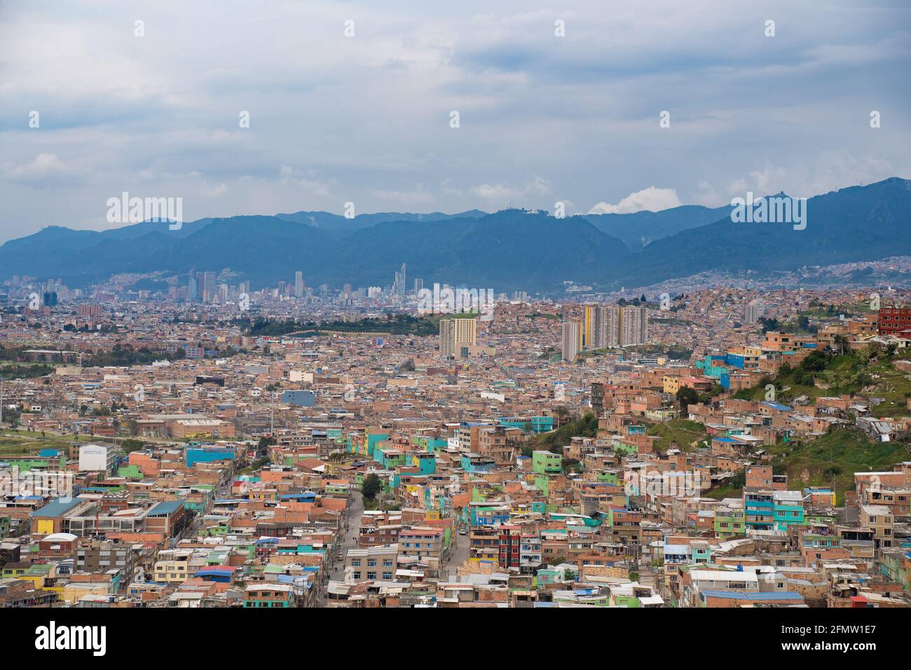 Vue de bogota depuis la Ciudad Bolivar transmissible, Bogota, Colombie Banque D'Images