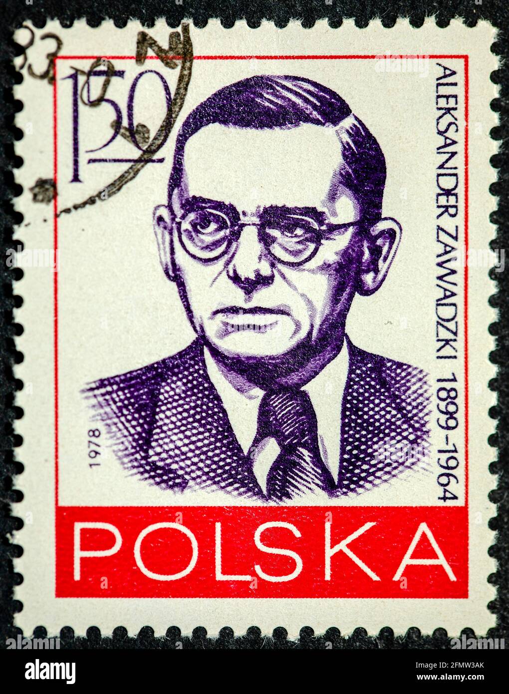 Pologne - Circa 1978: Un timbre imprimé en Pologne montre Alexander Zawadzki (1899-1964), était la figure politique communiste polonaise et président de la Pologne fro Banque D'Images