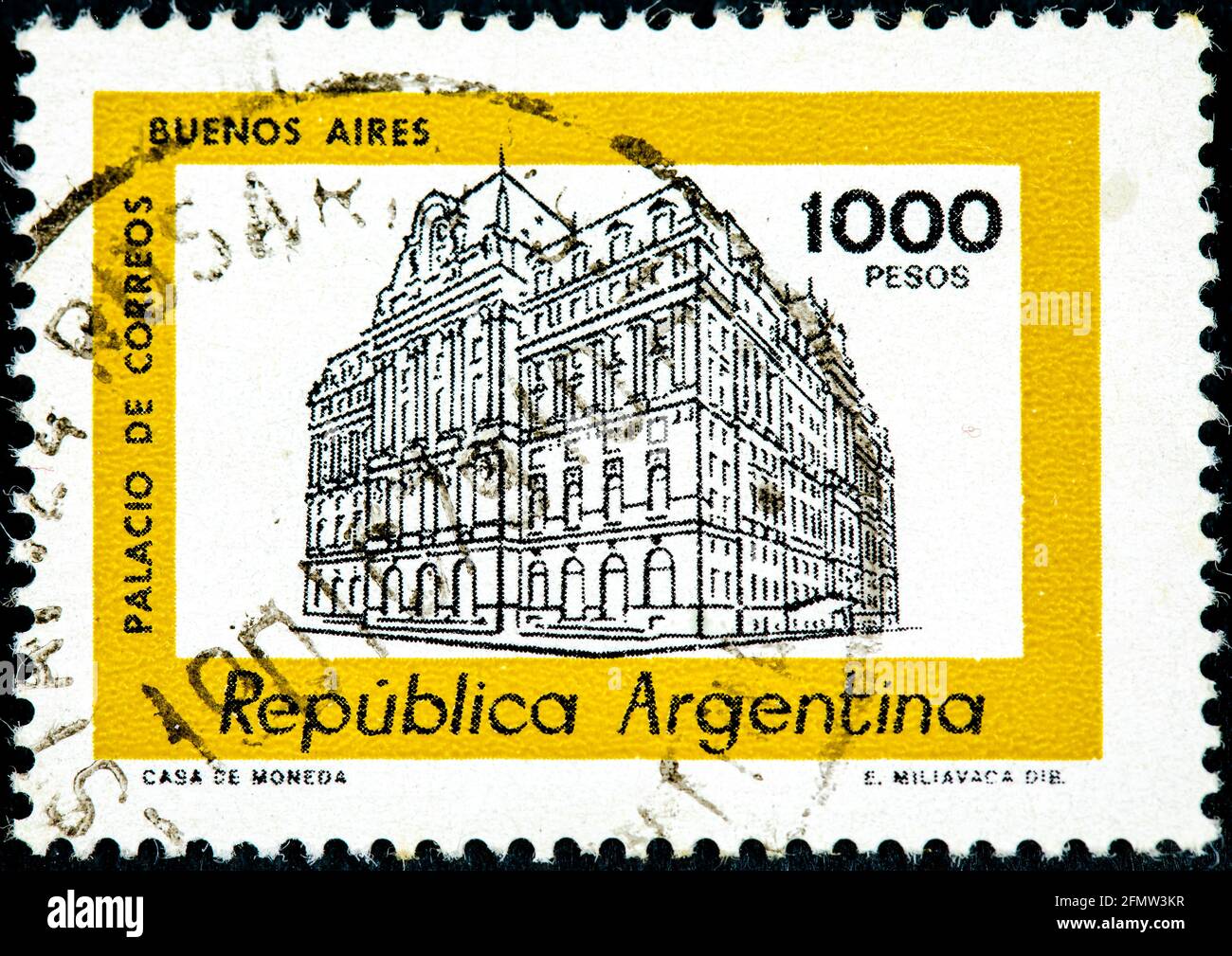 ARGENTINE - VERS 1979 : timbre annulé imprimé par l'Argentine, qui montre Buenos Aires, vers 1979 Banque D'Images