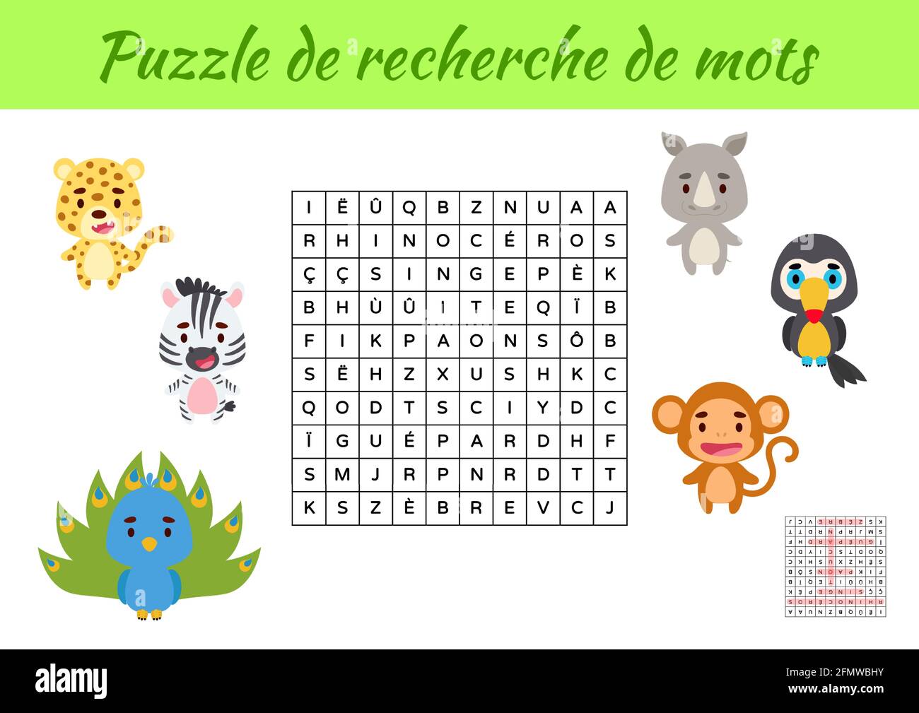 Jeu Éducatif Pour Enfants. Recherche De Mot Puzzle Activité Des