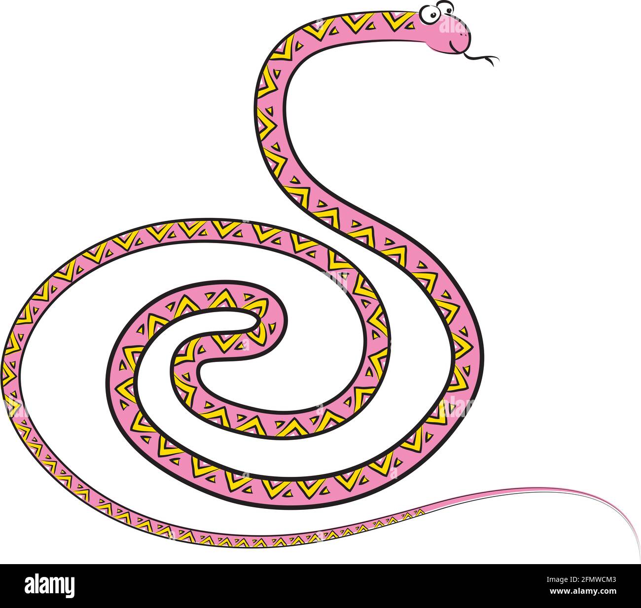 ensemble de longs serpents à motif de dessin animé coloré Banque D'Images
