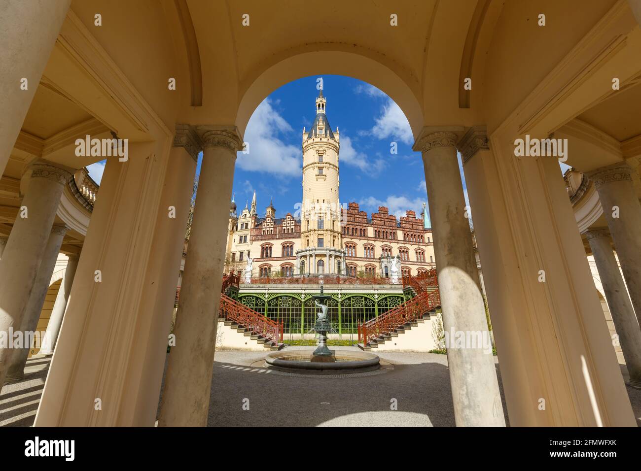 Château de Schwerin Schweriner Schloss Orangerie Parlement Gouvernement Mecklembourg-Poméranie-Occidentale en Allemagne repère Banque D'Images