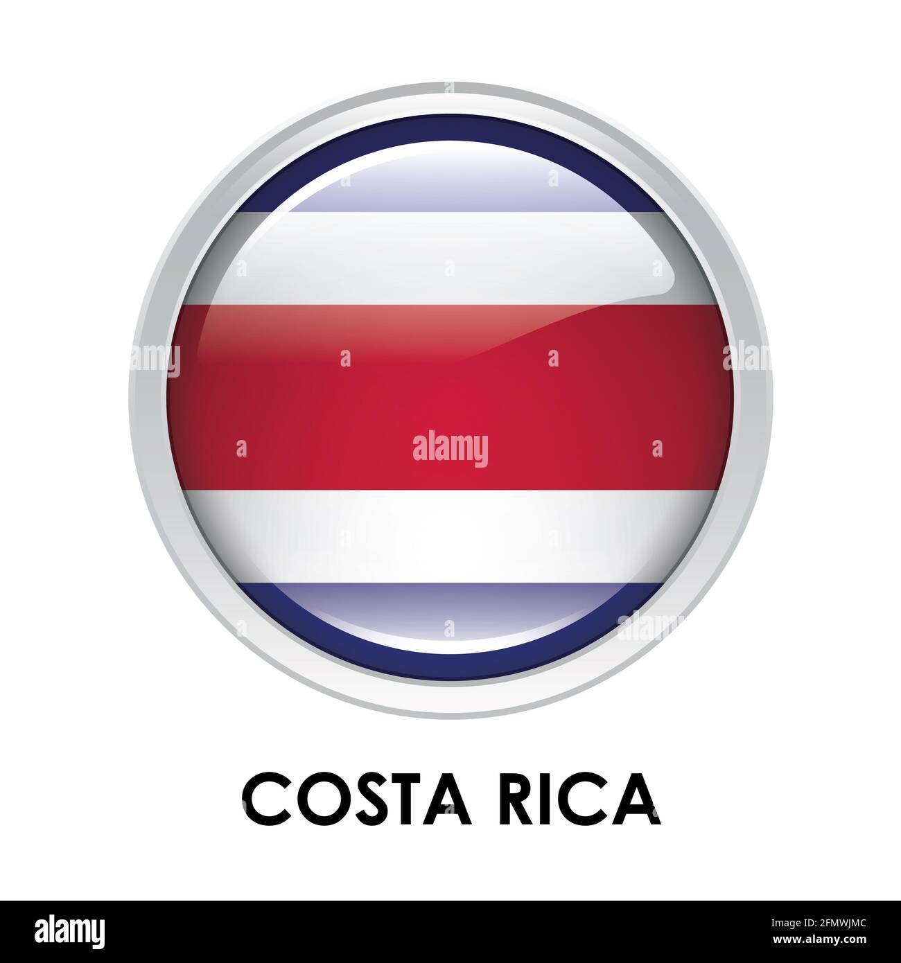 Drapeau rond du Costa Rica Banque D'Images