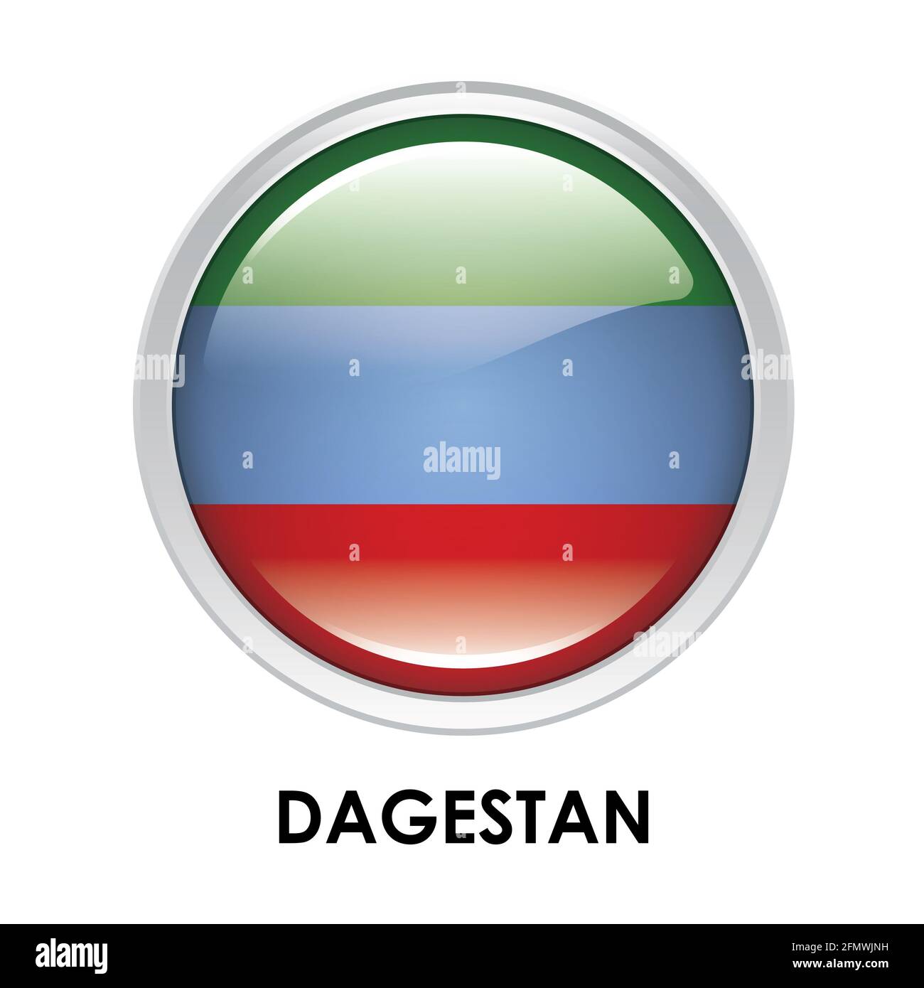 Drapeau rond du Dagestan Banque D'Images