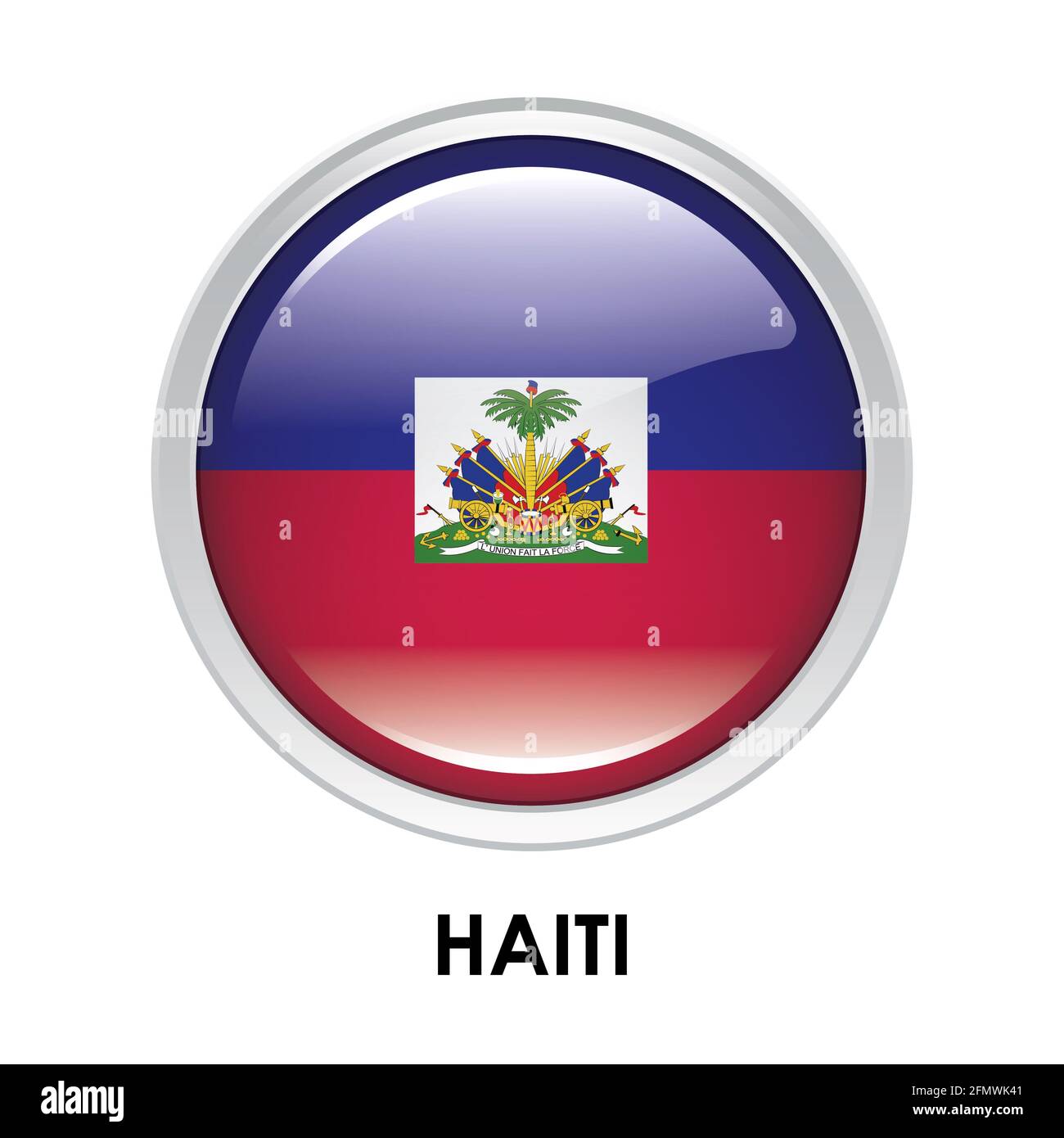 Drapeau rond d'Haïti Banque D'Images