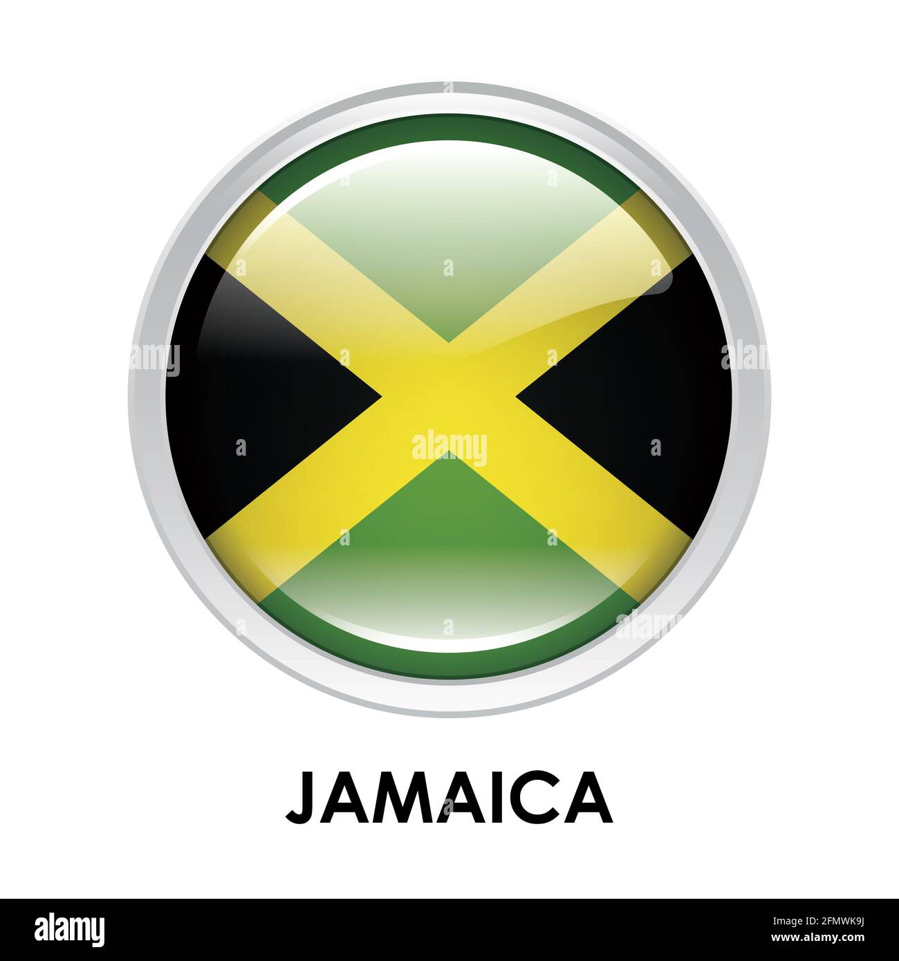 Drapeau rond de la Jamaïque Banque D'Images