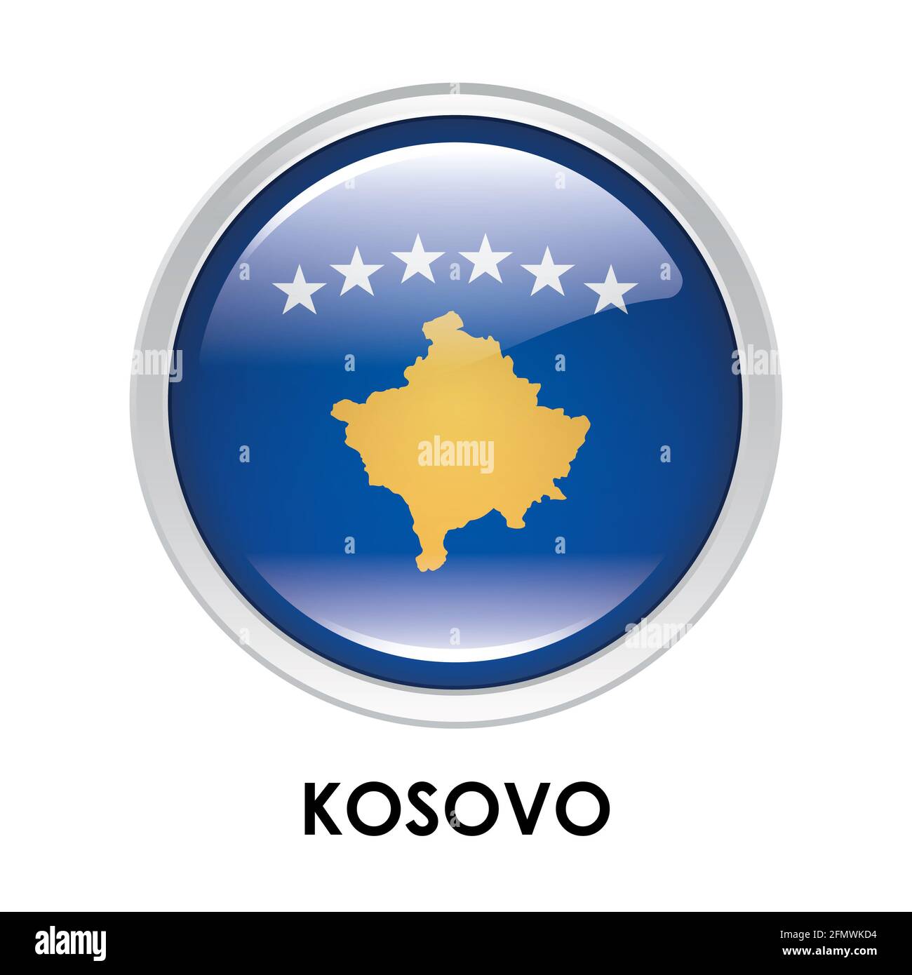 Drapeau rond du Kosovo Banque D'Images