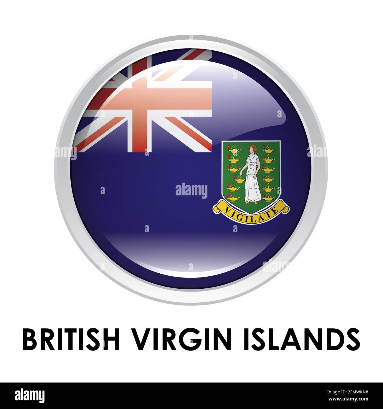 Drapeau rond des îles Vierges britanniques Banque D'Images