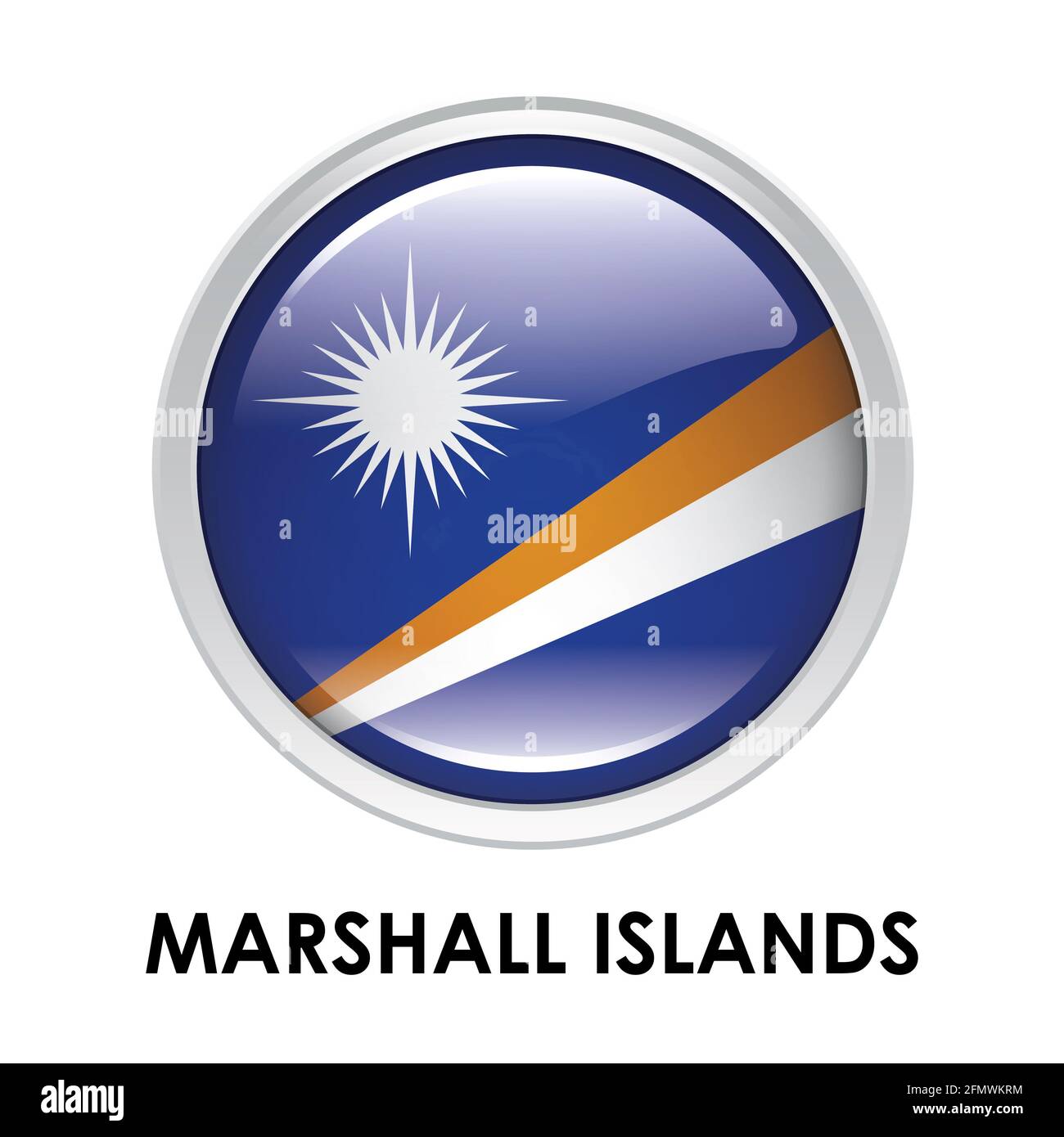 Drapeau rond des îles Marshall Banque D'Images