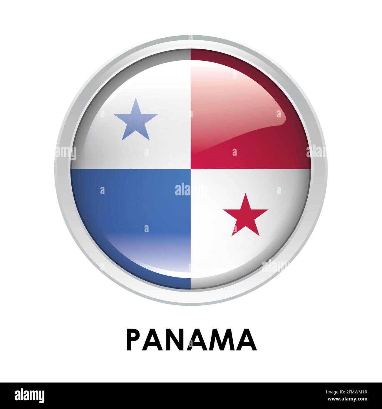 Drapeau rond du Panama Banque D'Images