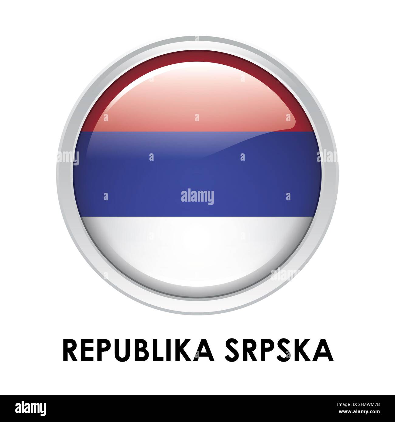 Drapeau rond de la Republika Srpska Banque D'Images