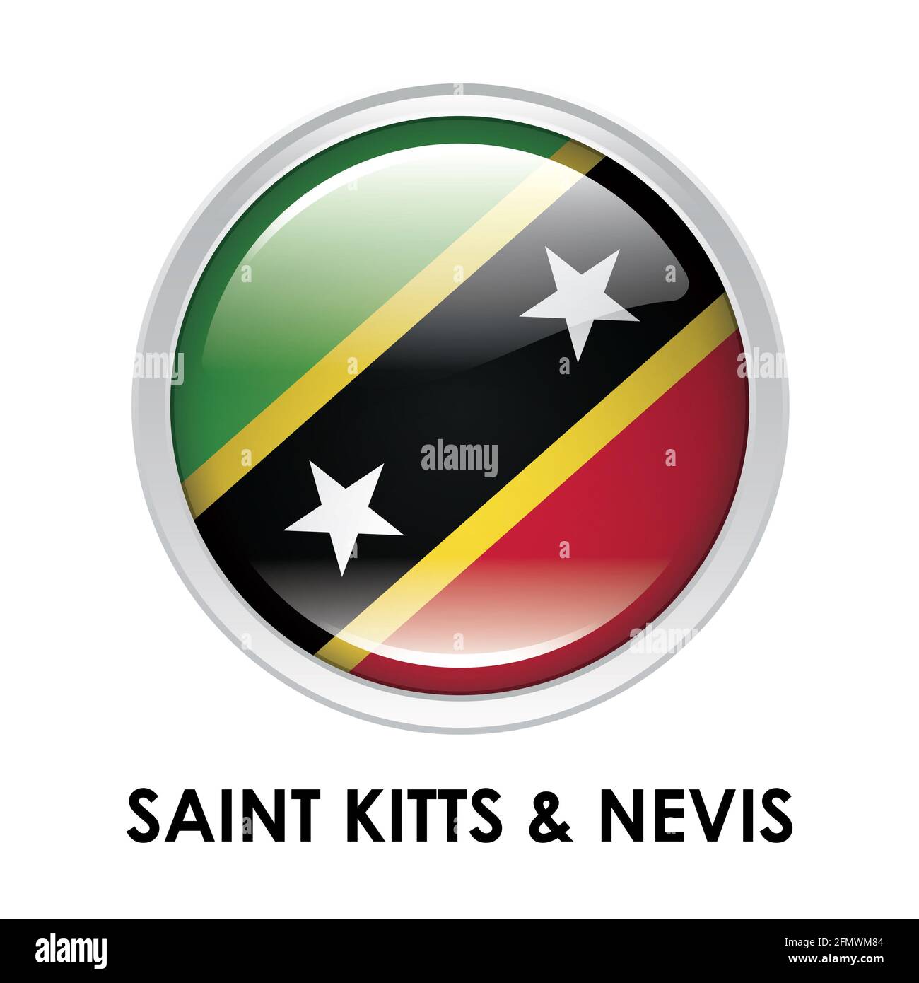 Drapeau rond de Saint-Kitts-et-Nevis Banque D'Images