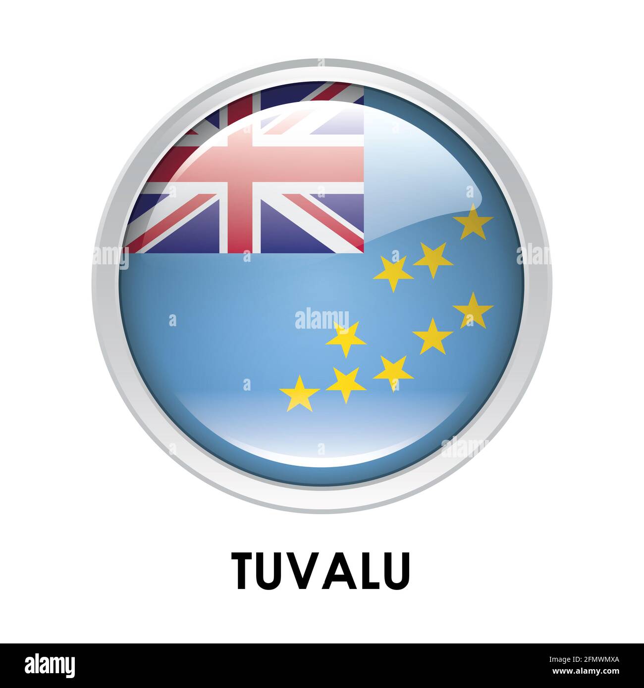 Drapeau rond de Tuvalu Banque D'Images