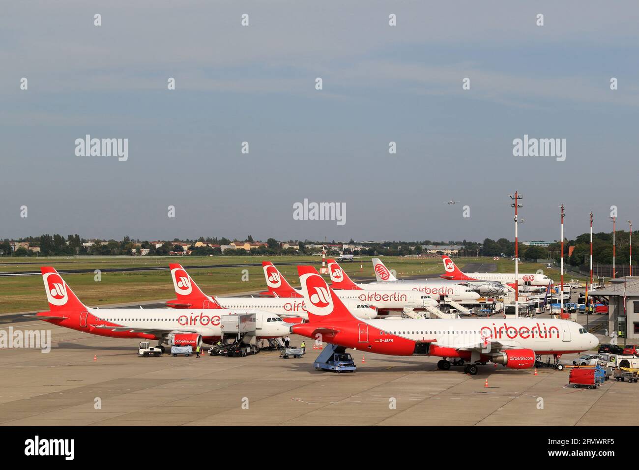 Berlin, Allemagne - 30. Août 2017 : avions Air Berlin à l'aéroport de Berlin Tegel (TXL) en Allemagne. Banque D'Images
