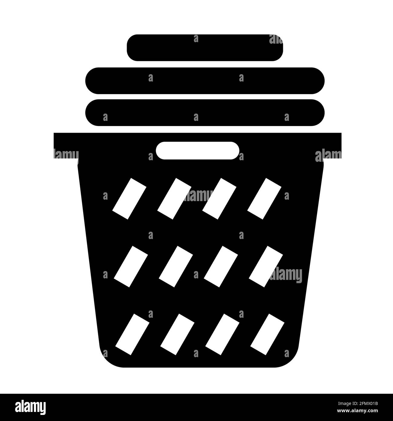 icône de panier à linge sur fond blanc. affiche de panier à linge. symbole de ménage à linge. style plat. Banque D'Images