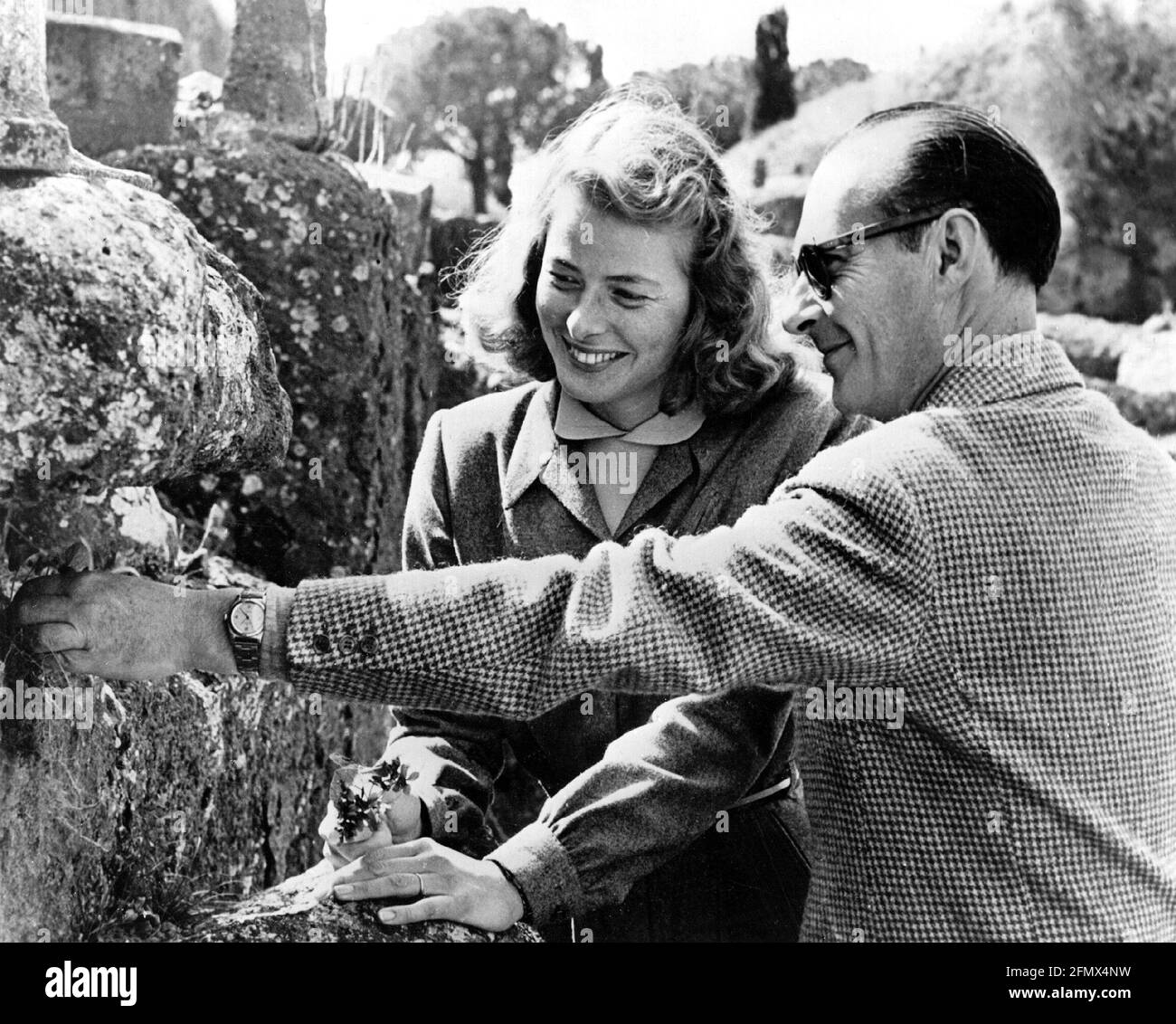 Bergman, Ingrid, 29.8.1915 - 29.8.1982, actrice suédoise, avec le mari Roberto Rossellini femme, DROITS-SUPPLÉMENTAIRES-AUTORISATION-INFO-NON-DISPONIBLE Banque D'Images