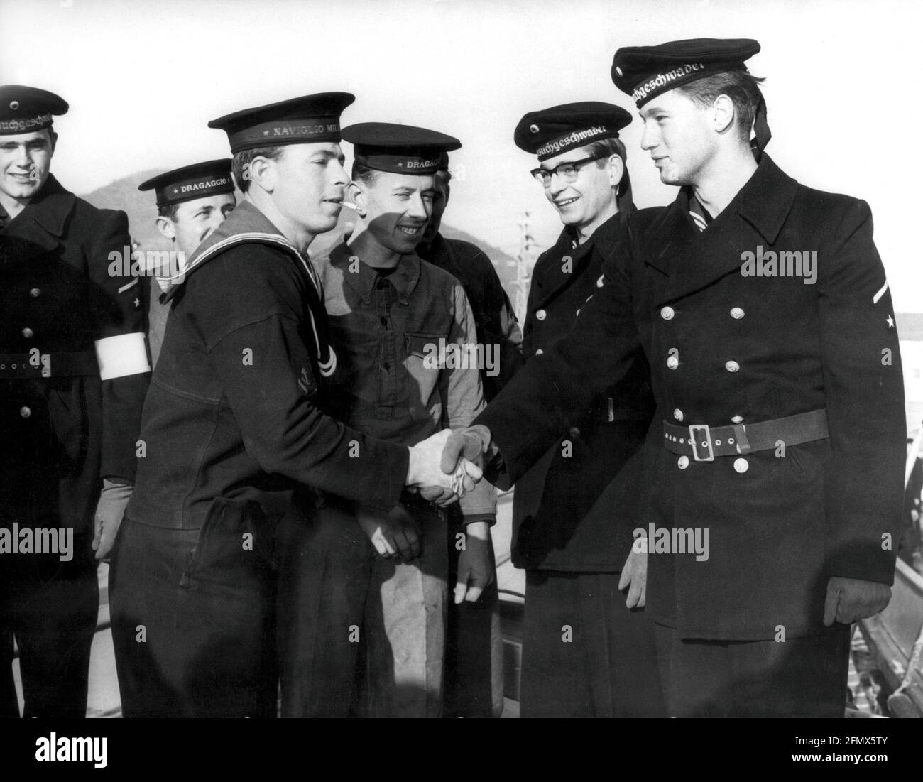 Militaire, Allemagne de l'Ouest, Forces armées fédérales, marine, marins d'un escadron de déminage, INFO-DROITS-SUPPLÉMENTAIRES-DÉSTOCKAGE-NON-DISPONIBLE Banque D'Images