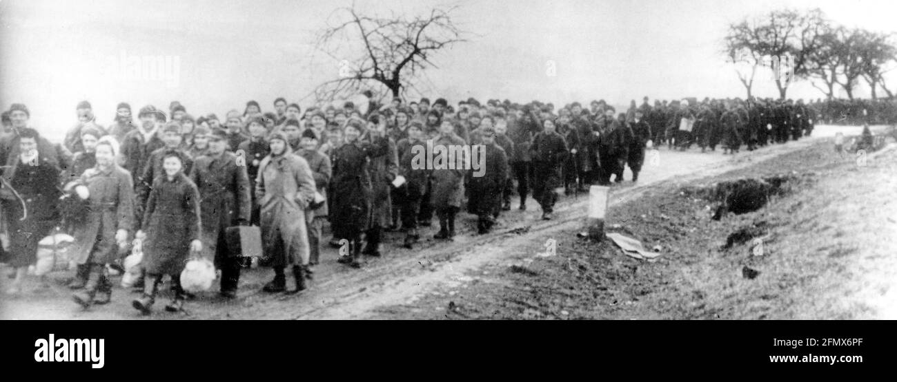 Période d'après-guerre, réfugiés, vers 1945/1946, UTILISATION ÉDITORIALE UNIQUEMENT Banque D'Images