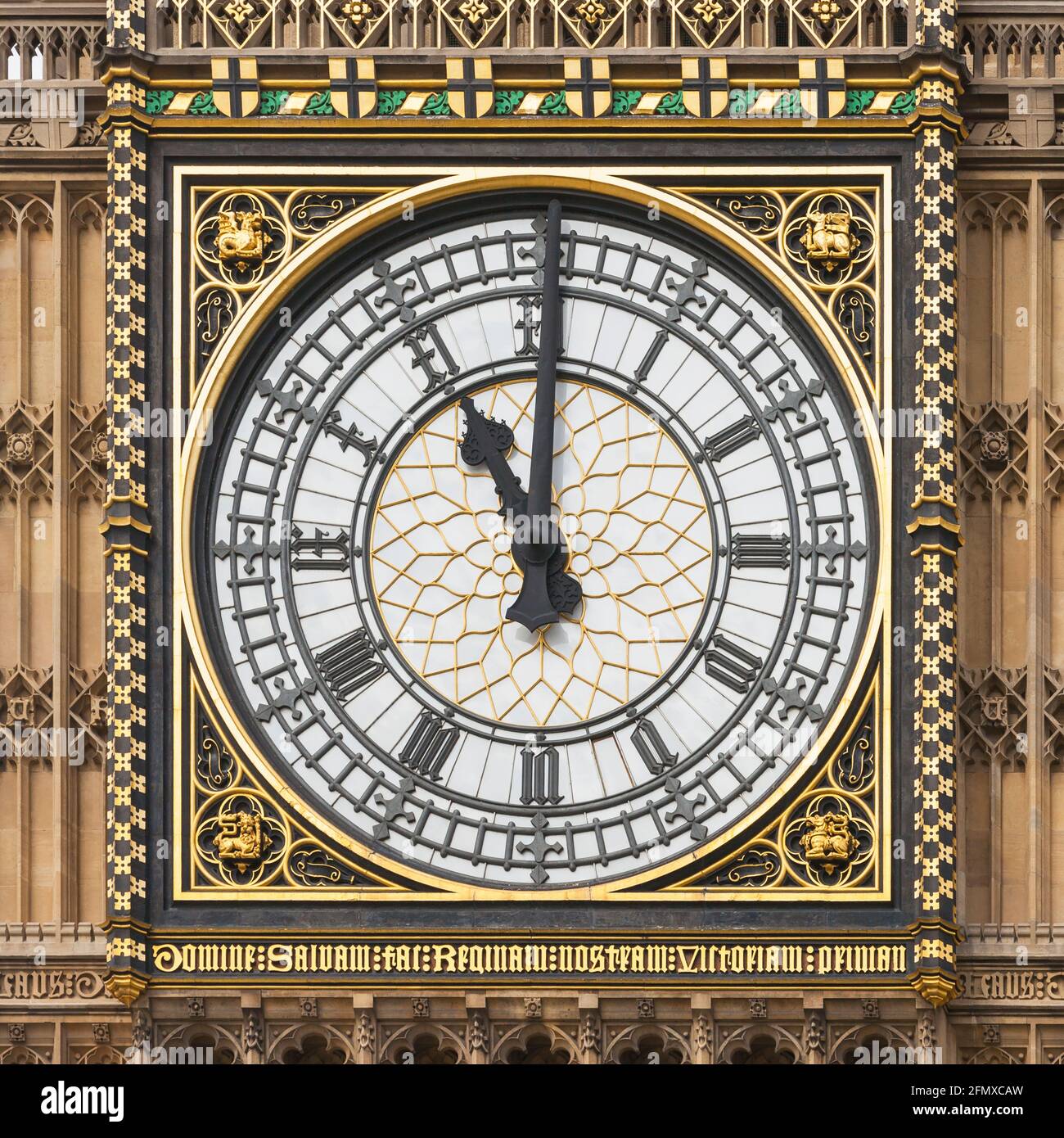 Horloge face de la Tour Elizabeth au Parlement, Westminster, Londres, Angleterre, Royaume-Uni Banque D'Images