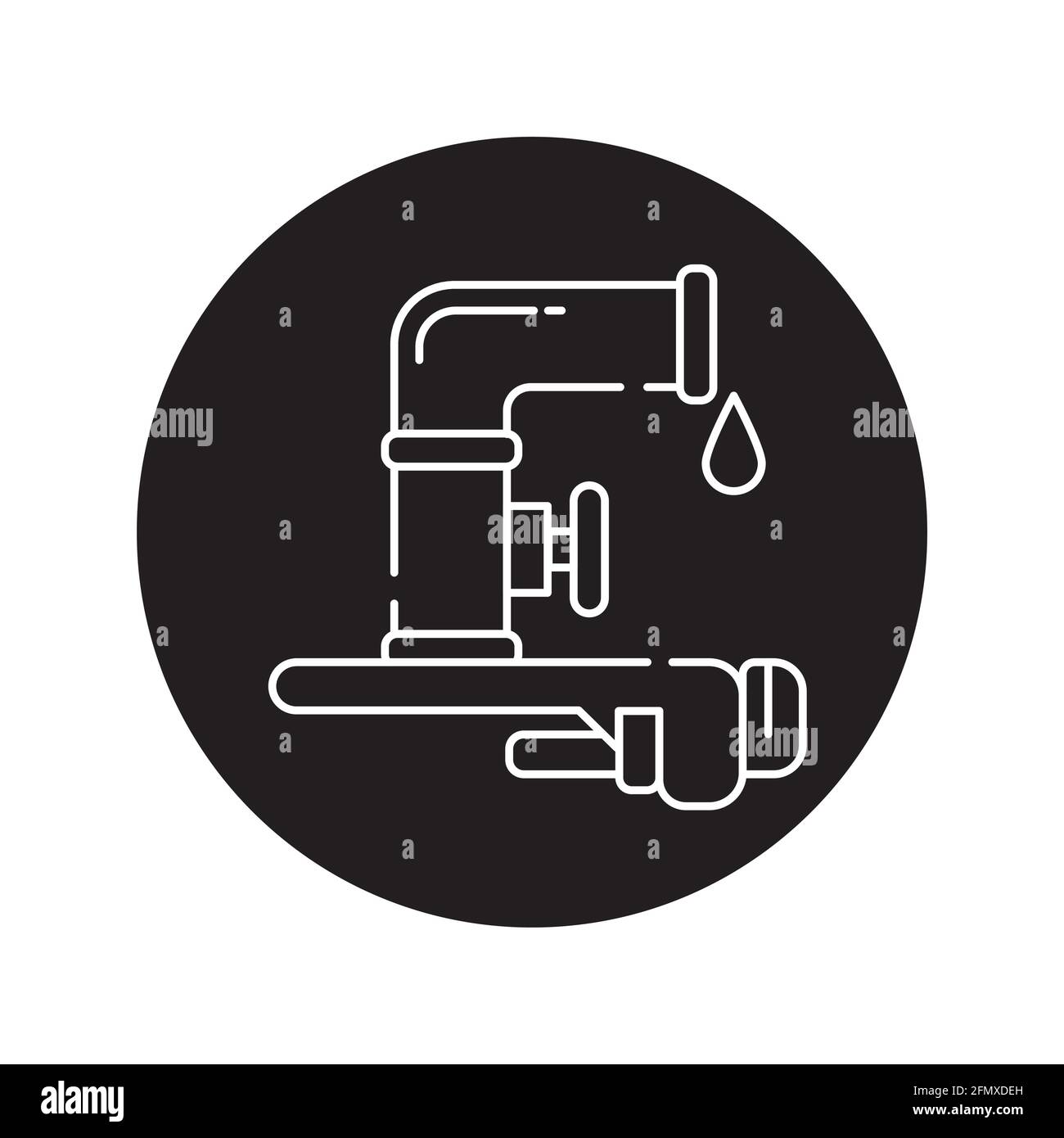 Installation de l'alimentation en eau icône en glyphe noir. Pictogramme pour page Web, application mobile, Promo. Élément de conception UI UX GUI. Contour modifiable. Illustration de Vecteur