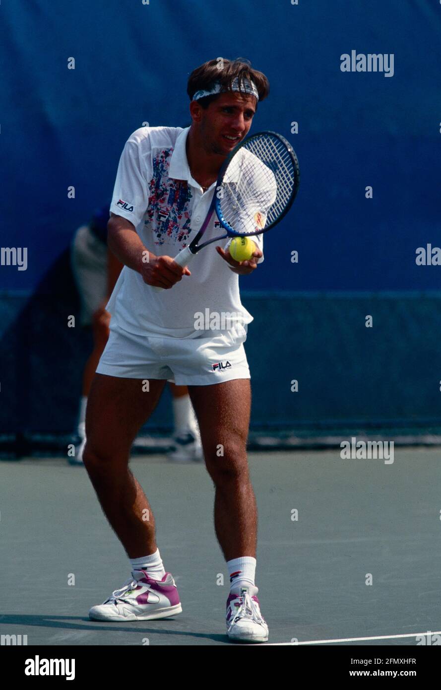 Giorgio Galimberti, ancien joueur de tennis et commentateur de télévision italien, 1993 Banque D'Images