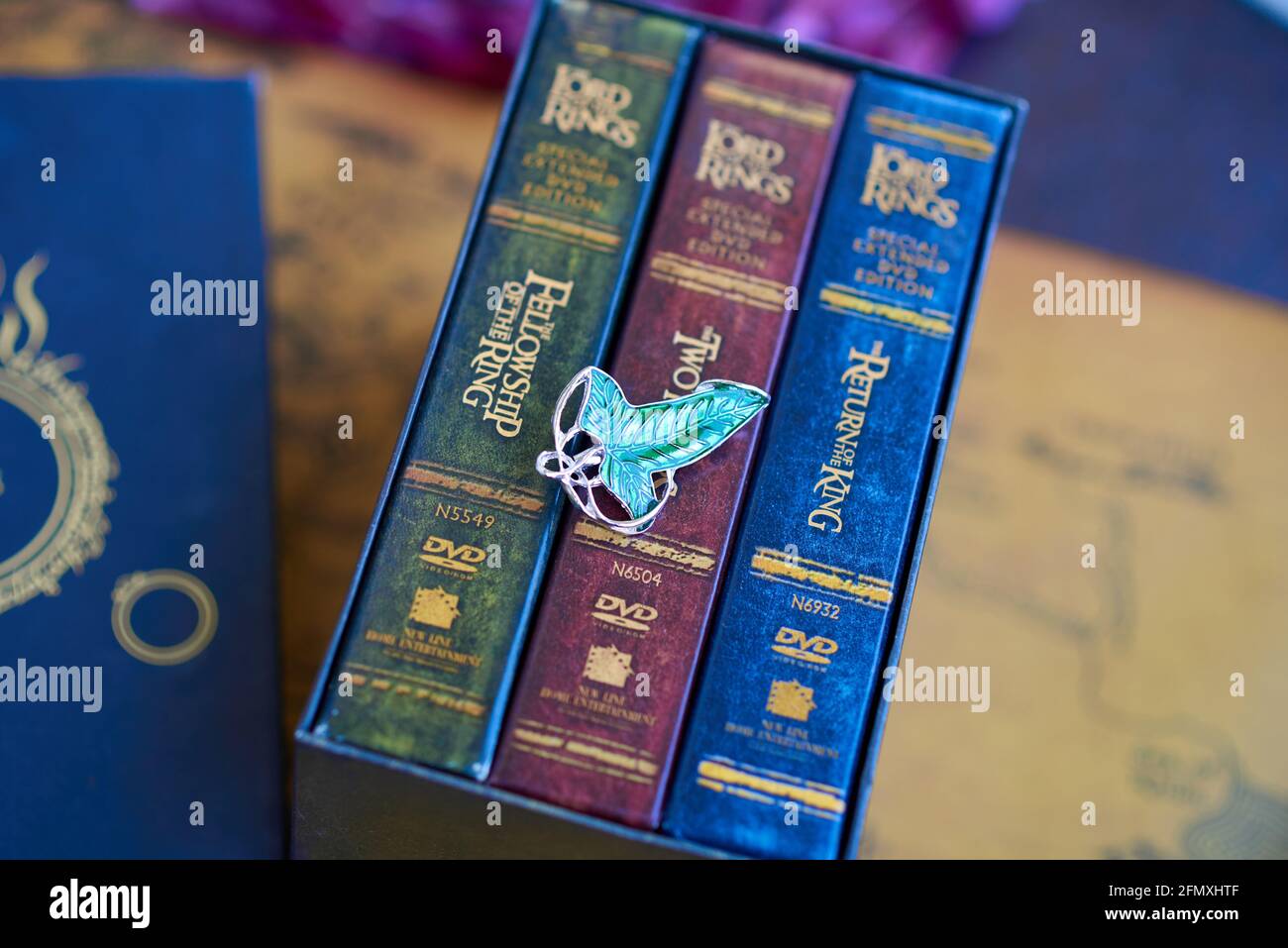 The Lord of the Rings Trilogy Special Extended Edition 12-DVD Ensemble de boîtes Banque D'Images