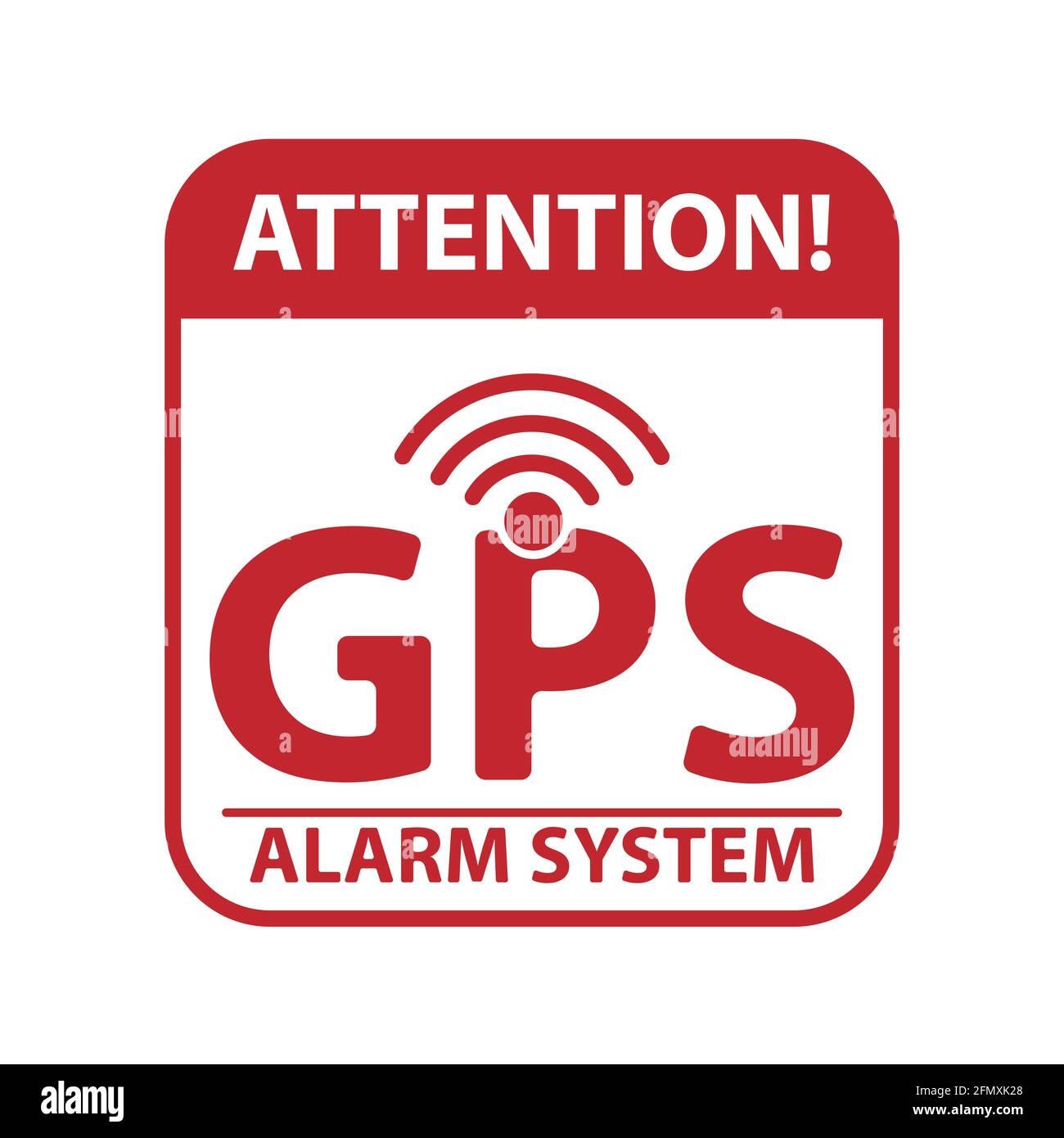 Plaque d'information avec inscription système d'alarme avec signal GPS.  Style plat Image Vectorielle Stock - Alamy