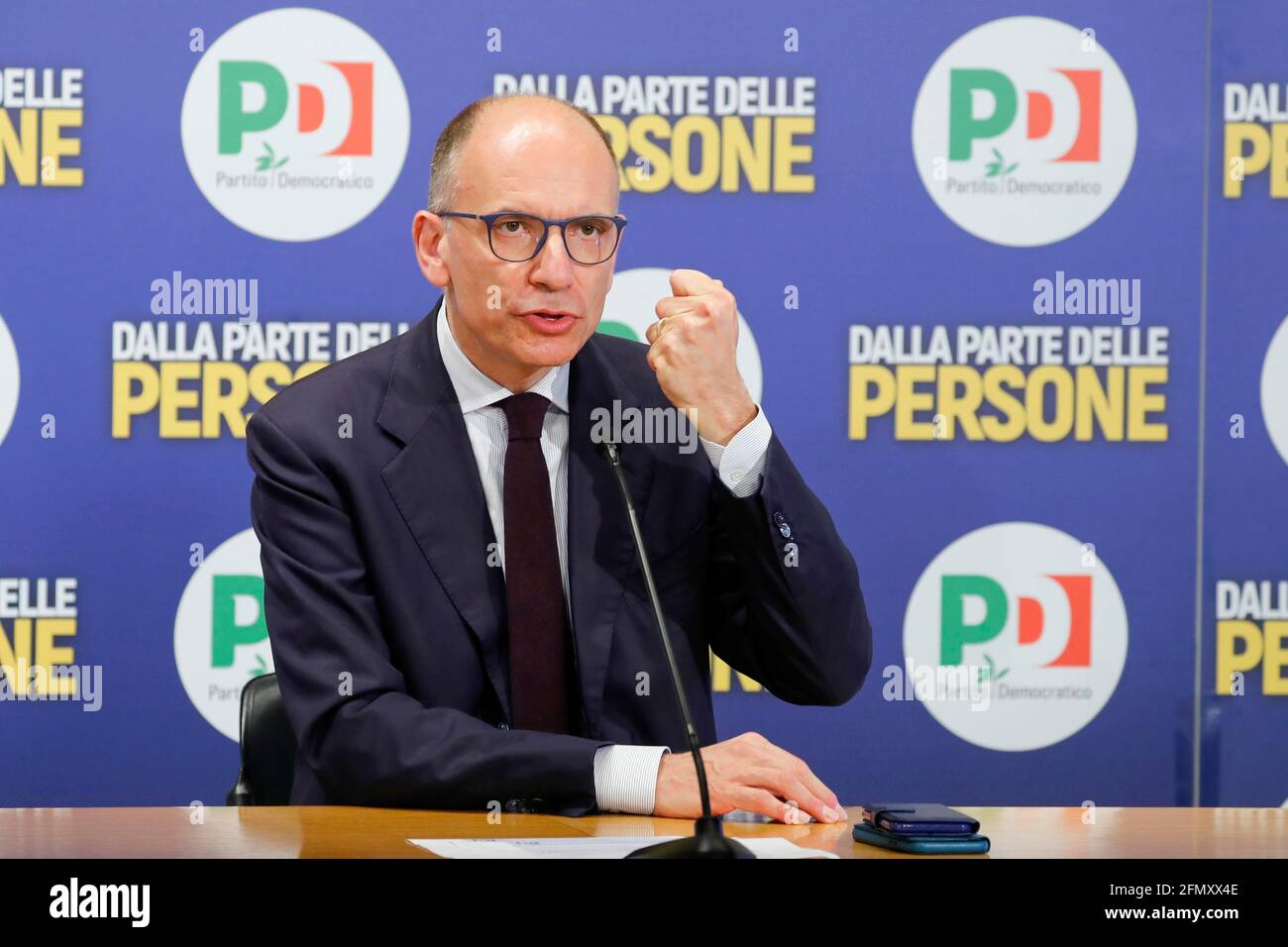 Italie, Rome, 12 mai 2021 : Enrico Letta, secrétaire du Parti démocratique (PD), photo Remo Casilli/Sintesi/Alamy Live News Banque D'Images