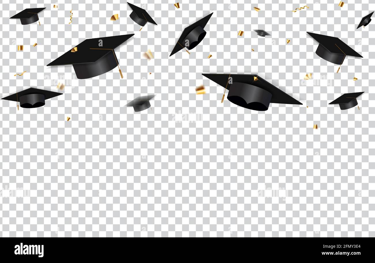 Concept d'éducation contexte. Graduations et confetti. Illustration vectorielle Illustration de Vecteur