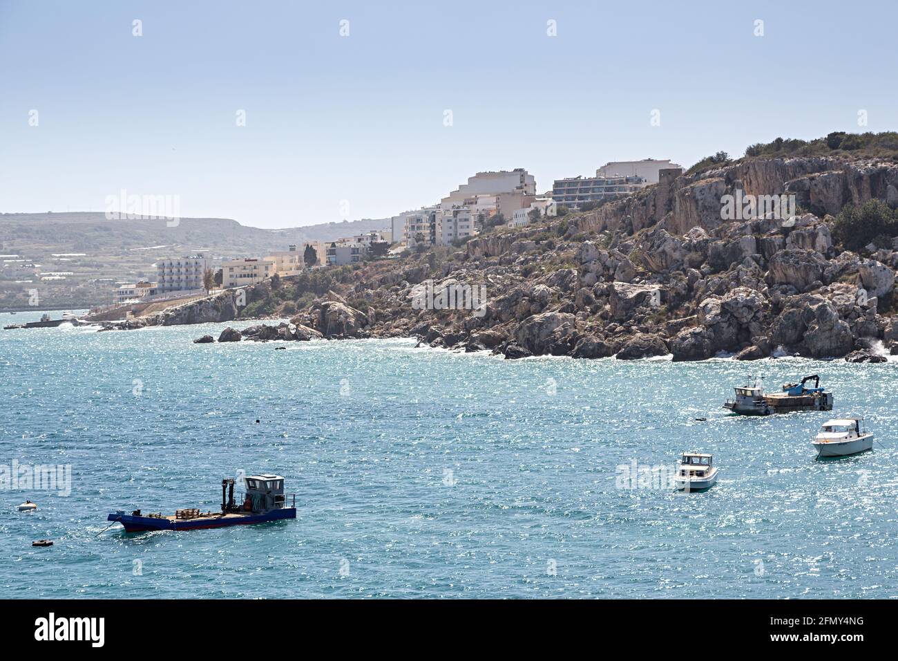 Côte rocheuse à Tal Blata, Malte Banque D'Images