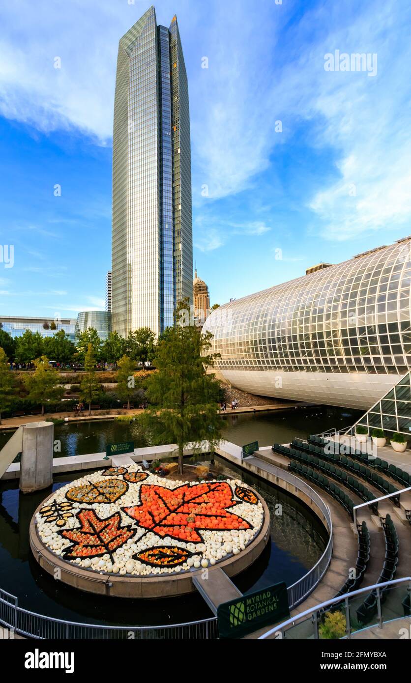 Myriad Gardens dans le centre-ville d'Oklahoma City, Oklahoma, États-Unis Banque D'Images