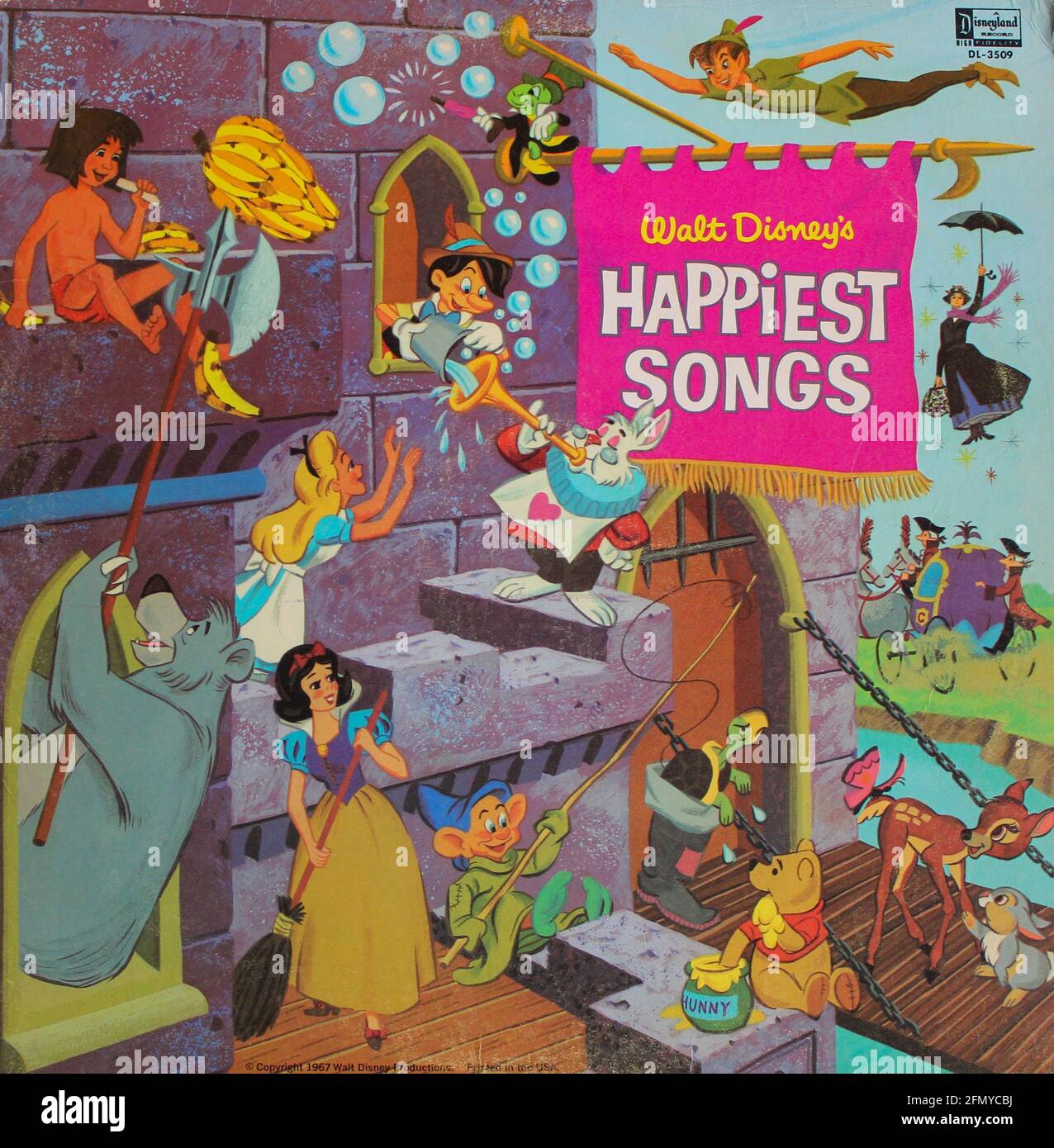 Les chansons les plus heureuses de Walt Disney un album de 1967 LP en vinyle de Disneyland