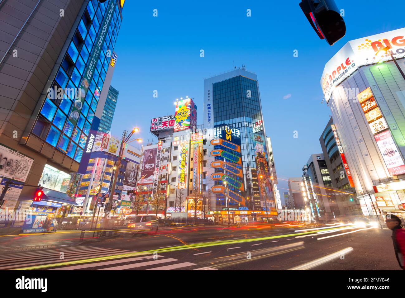 Tokyo, Japon - 8 janvier 2016 : vue sur la rue du quartier d'Akihabara à Tokyo, Japon. Akihabara est un quartier commerçant pour les jeux vidéo, anime, mang Banque D'Images