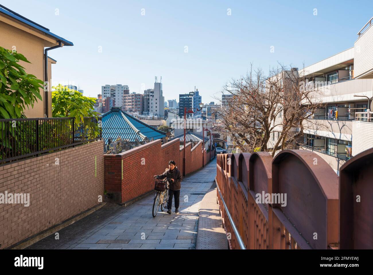 Tokyo, Japon - 9 janvier 2016 : quartier résidentiel du célèbre quartier Yanaka Ginza. C'est l'un des rares quartiers de Tokyo où se trouve le shitamachi atm Banque D'Images