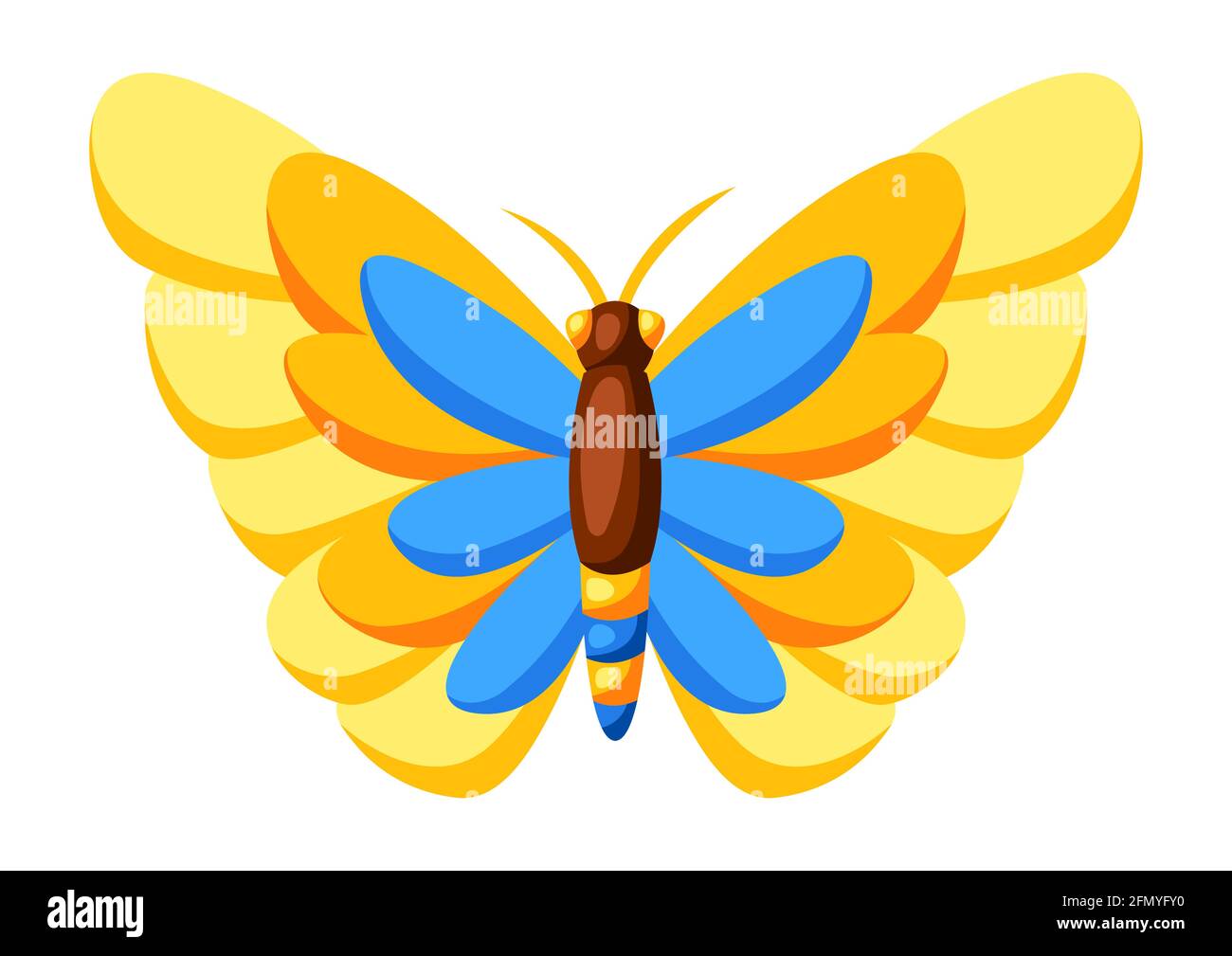Illustration d'un papillon coloré. Insecte décoratif stylisé. Illustration de Vecteur