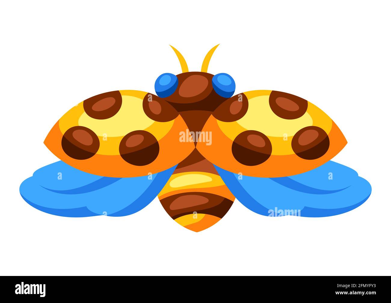 Illustration de coccinelle colorée. Insecte décoratif stylisé. Illustration de Vecteur