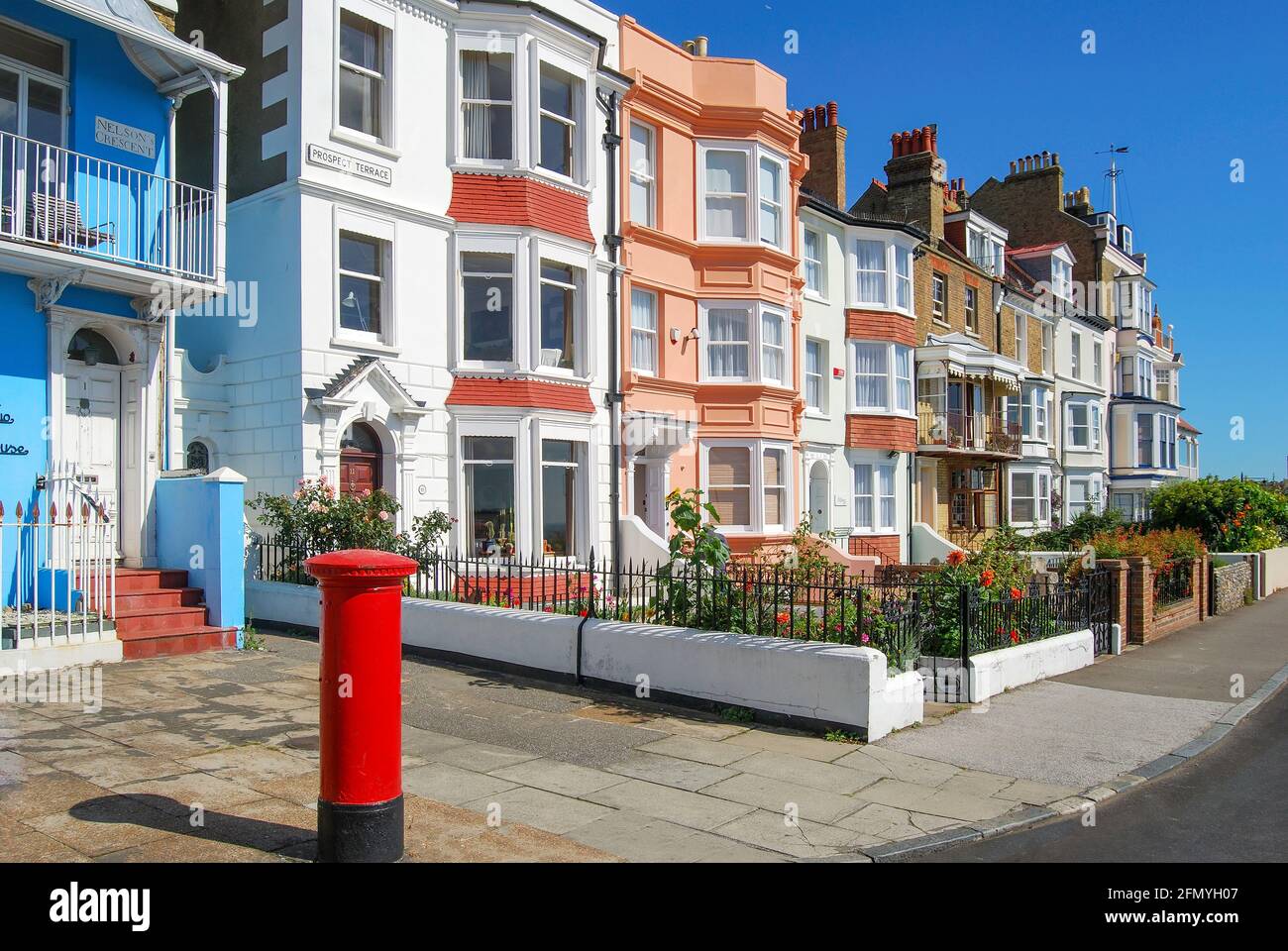 Perspective Terrasse, Ramsgate, Île de Thanet, dans le Kent, Angleterre, Royaume-Uni Banque D'Images