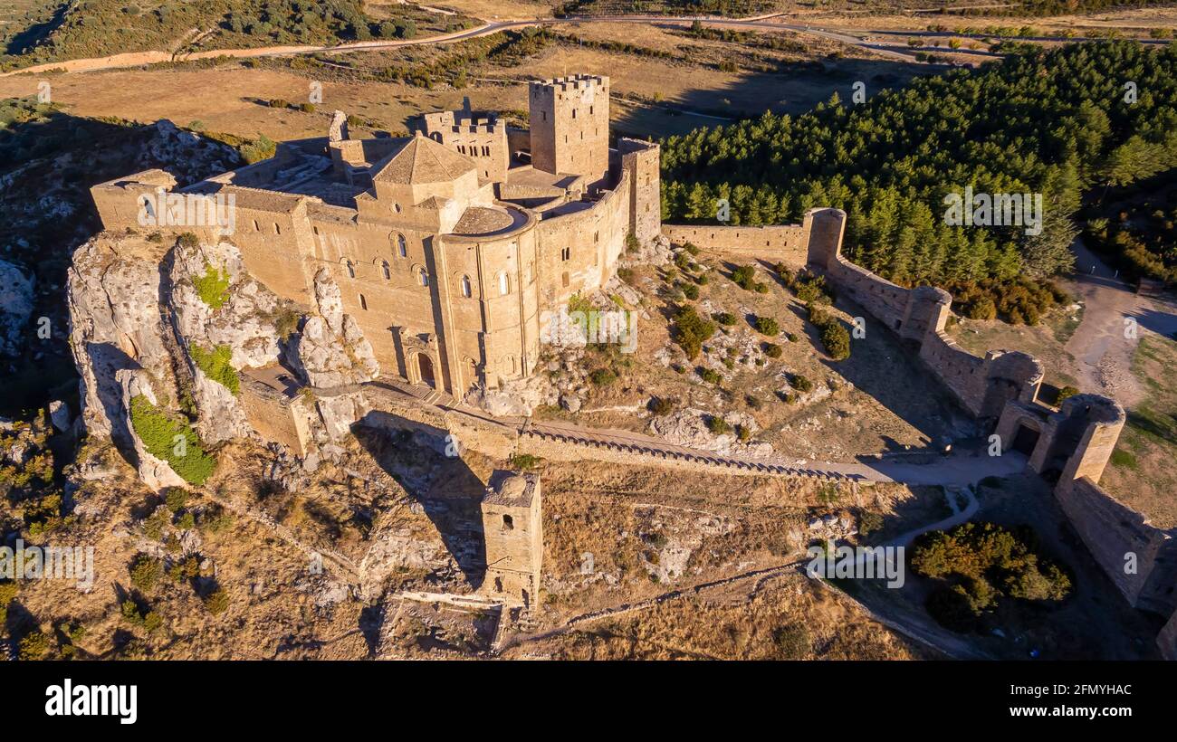 Château de Loarre dans la province de Huesca, Espagne Banque D'Images
