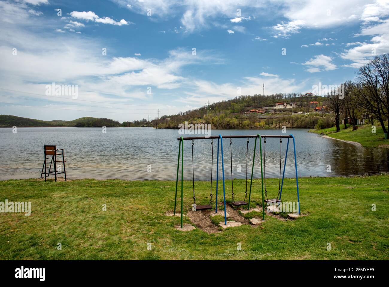 Lac Bor (Borsko jezero), lac artificiel situé dans l'est de la Serbie, près de la ville de Bor Banque D'Images